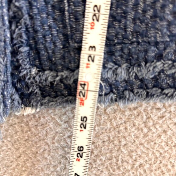 Y2K Vest Blue Waistcoat Tailored Suit Button Front Boho Textured - Picture 4 of 11
